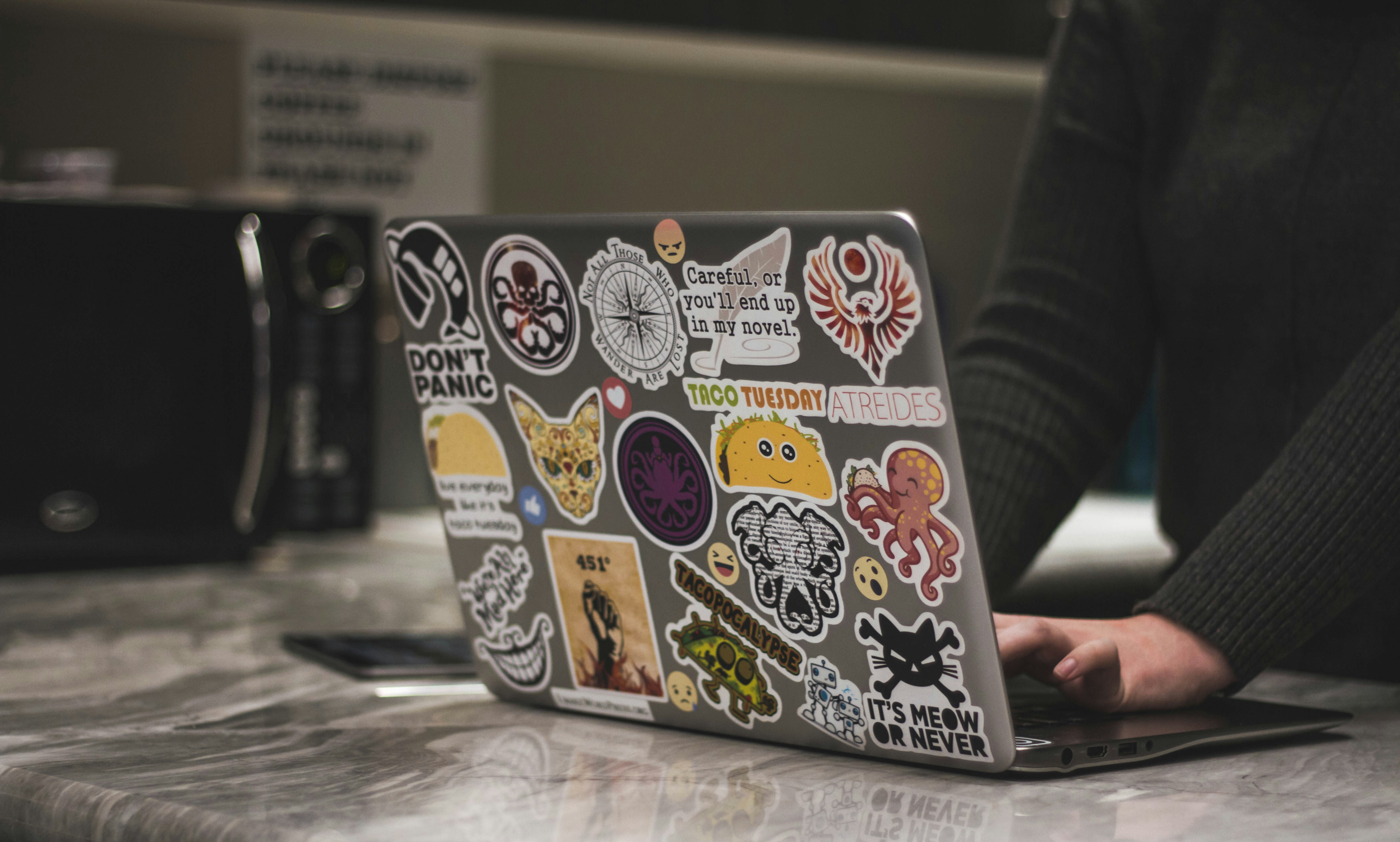 Person using a laptop
